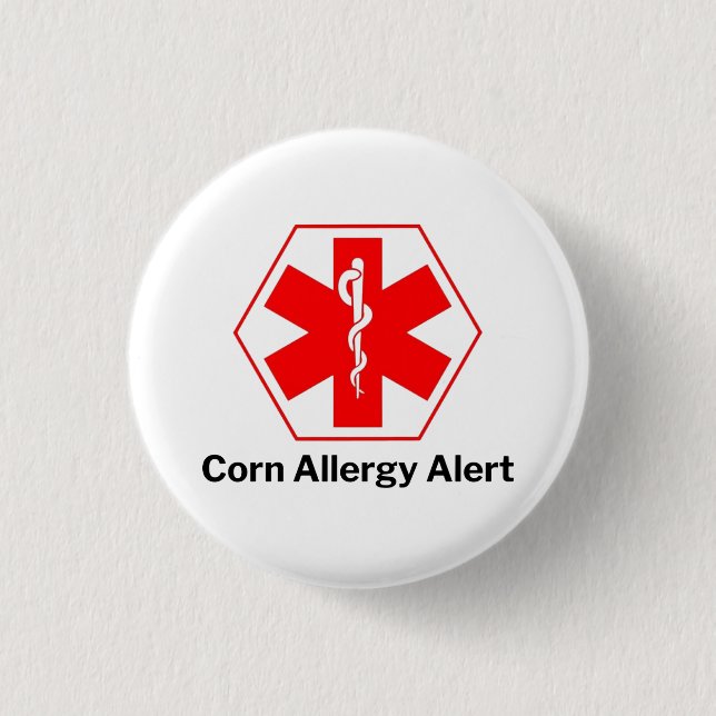 Mais-Allergie-Warnung Button (Vorderseite)