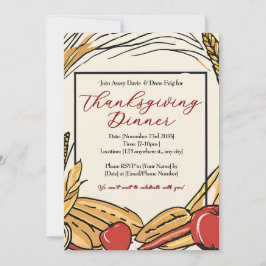 Mais, Äpfel und Weizenernte Erntedank Abendessen Einladung