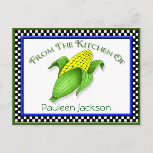 Mais auf den Cob-Recipe-Karten Postkarte