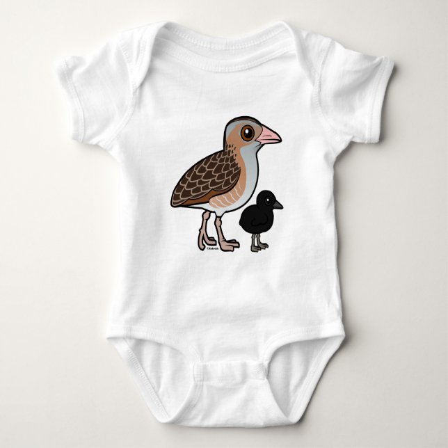 Mais Crake mit Baby Strampler (Vorderseite)