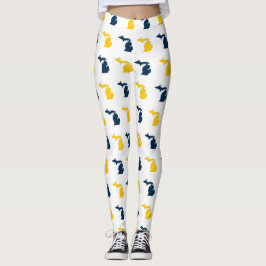 Mais-gelber und blauer Staat von Michigan-Muster Leggings