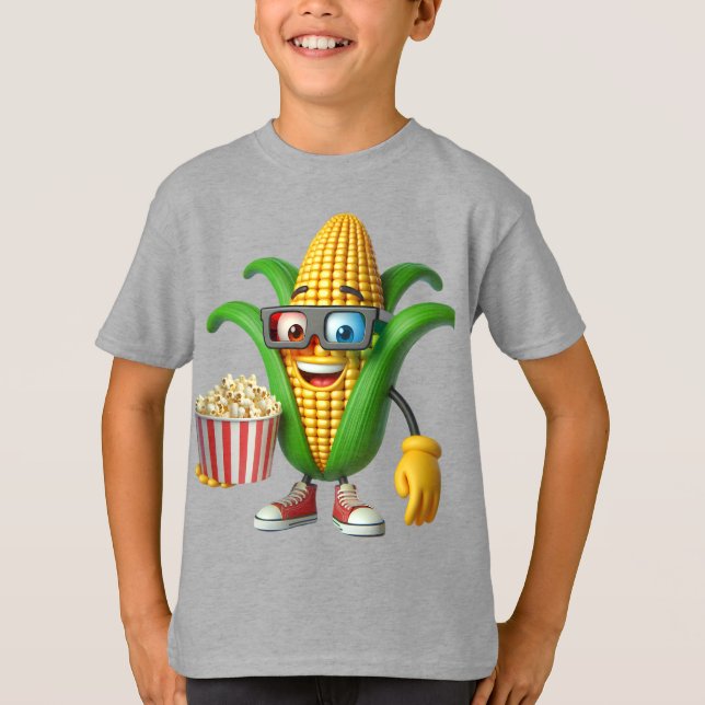 Mais mit Popcorn T-Shirt (Vorderseite)