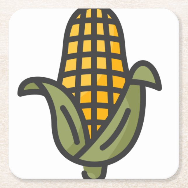 Mais Rechteckiger Pappuntersetzer (Vorderseite)