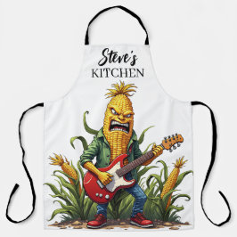 Mais Rockstar spielt Gitarre Schürze