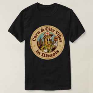 Mais trifft Stadt_ Illinois Vintage-Kunstwerk T-Shirt