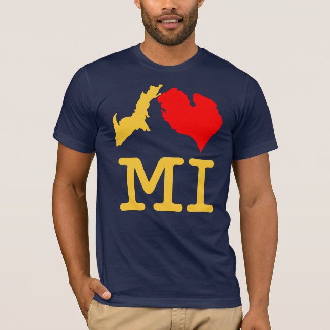 Mais und Blau ♥ I MI (i-Herz Michigan) T-Shirt (Vorderseite)