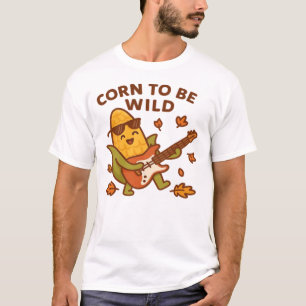 Mais zum Wildsein � Rockin� Herbst Maiskolben Illu T-Shirt