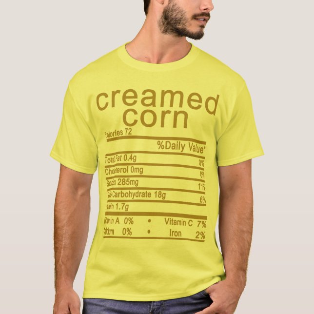 Maiscreme Nutrition Facts Erntedank Matching T-Shirt (Vorderseite)
