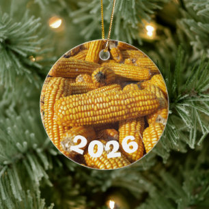 Maisernte, Haufen geernteter Maiskolben Keramik Ornament