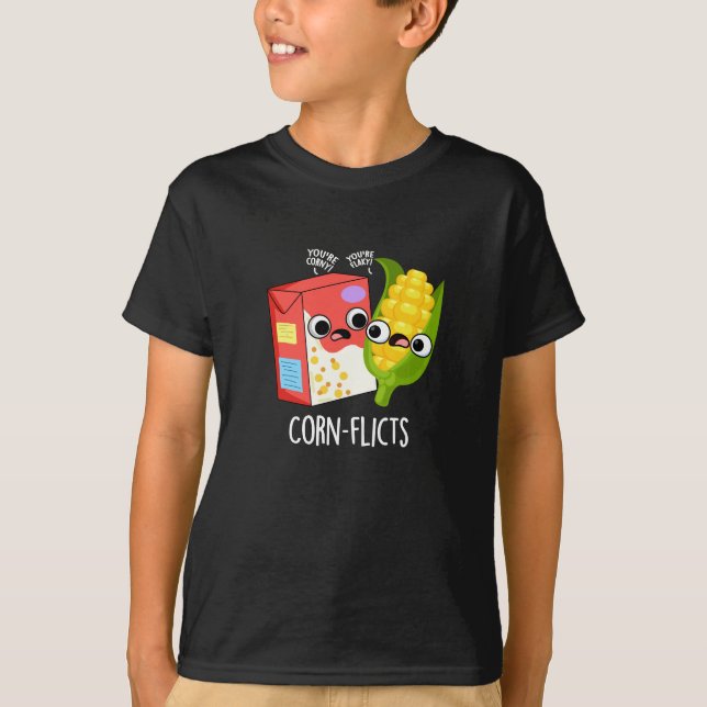 Maisflicts Funny Cornflake Corn Pun T-Shirt (Vorderseite)