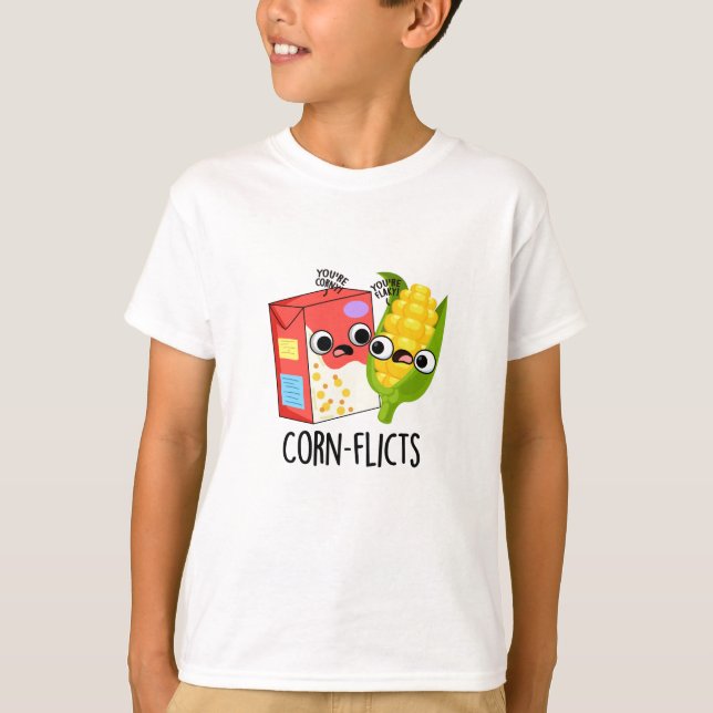 Maisflicts Funny Cornflake Corn Pun T-Shirt (Vorderseite)