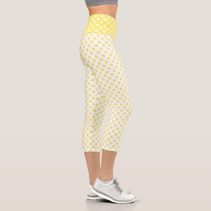 Maisgelbe Polka-Dots-Circles Capri Leggings