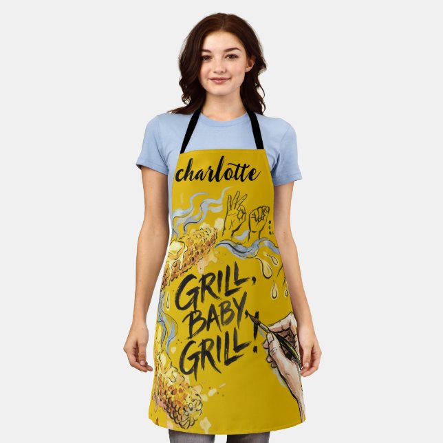 Maiskolben - Personalisiertes BBQ- und Maisdesign Schürze (Getragen)