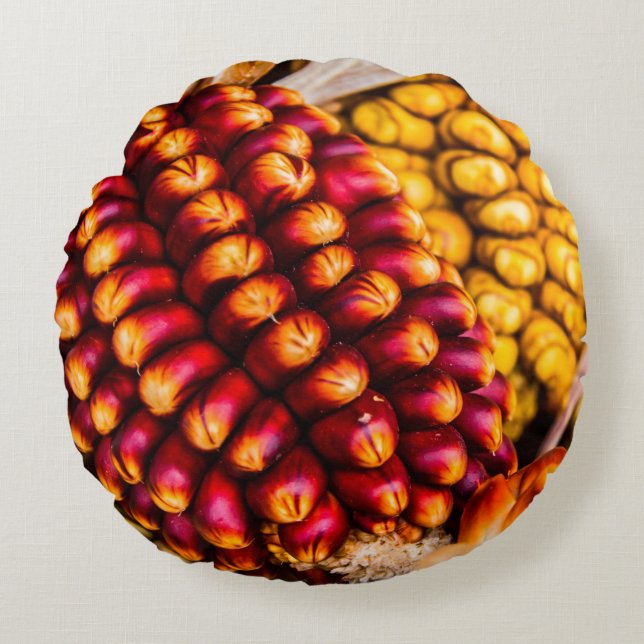 Maiskolben Rundes Kissen (Vorderseite)