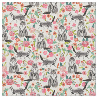 Maismünze Vintage Blumencreme Stoff