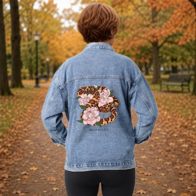Maisschlange Rosa Blume grün Jeansjacke (Von Creator hochgeladen)
