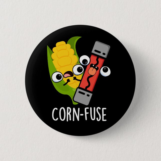 Maissicherung Funny Confused Pun Dark BG Button (Vorderseite)
