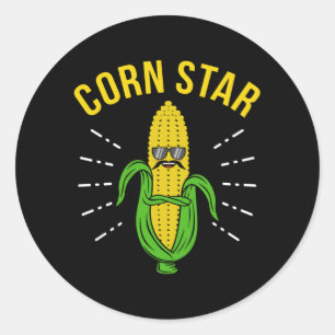 Maissternmais am Cob Day Funny Corn Meme Pun Runder Aufkleber
