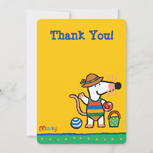 Maisy am Strand Geburtstag Einladung (Vorderseite)