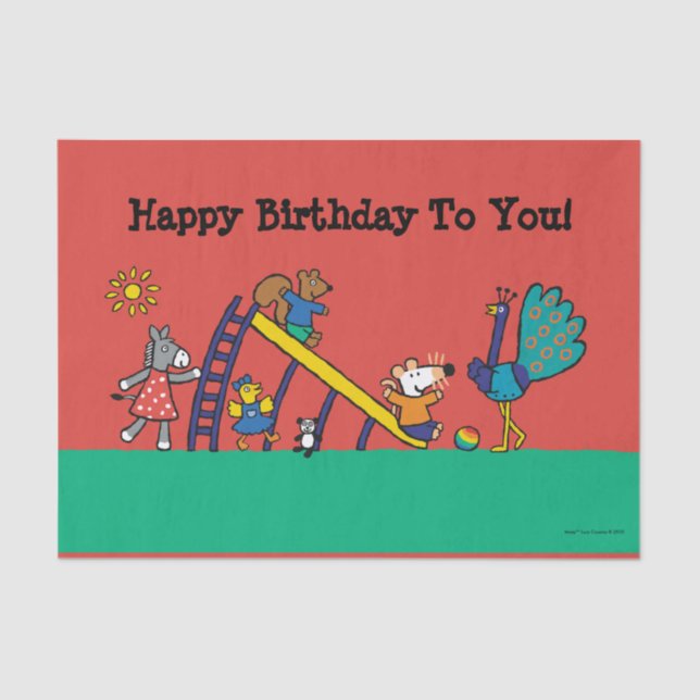 Maisy auf dem Spielplatz mit Freunden Seidenpapier (Vorderseite)