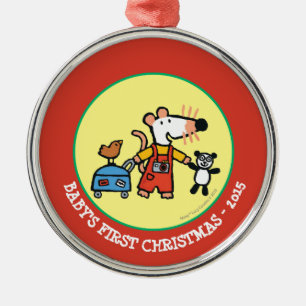 Maisy bereit zu den Ferien mit Gepäck Silbernes Ornament