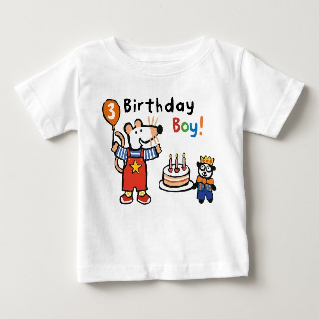 Maisy Birthday Boy, 3 Jahre alt Baby T-shirt (Vorderseite)