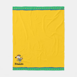 Maisy, die Muscheln am Strand sammelt Fleecedecke