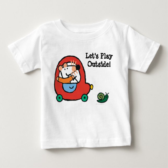Maisy fährt ein Niedliches rotes Auto Baby T-shirt (Vorderseite)