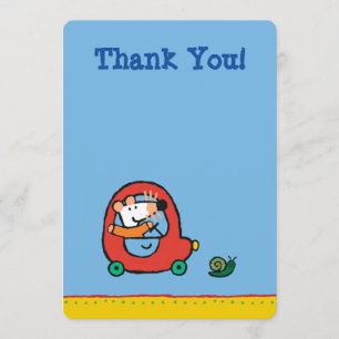 Maisy fährt ein niedliches rotes Auto Dankeskarte