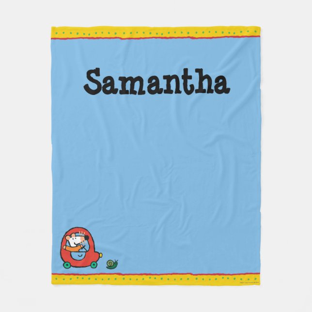 Maisy fährt ein niedliches rotes Auto Fleecedecke (Vorderseite)