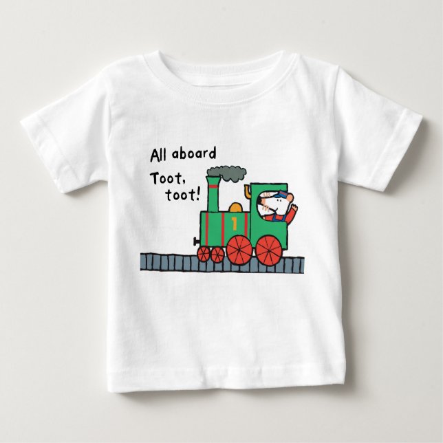 Maisy fährt einen Zug Baby T-shirt (Vorderseite)