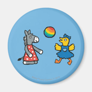 Maisy in Preschool with Friends on Playground Magnet