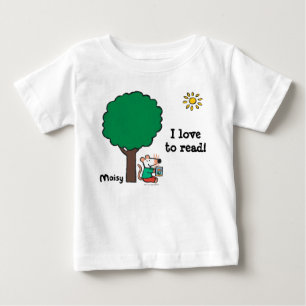 Maisy liest ihr Bibliotheksbuch im Freien Baby T-shirt