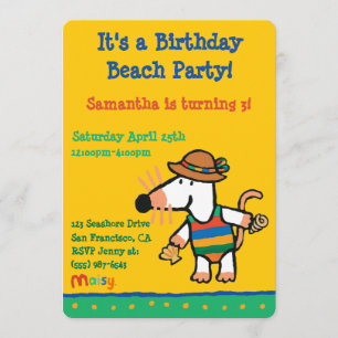 Maisy mit Muscheln zum Geburtstag Einladung