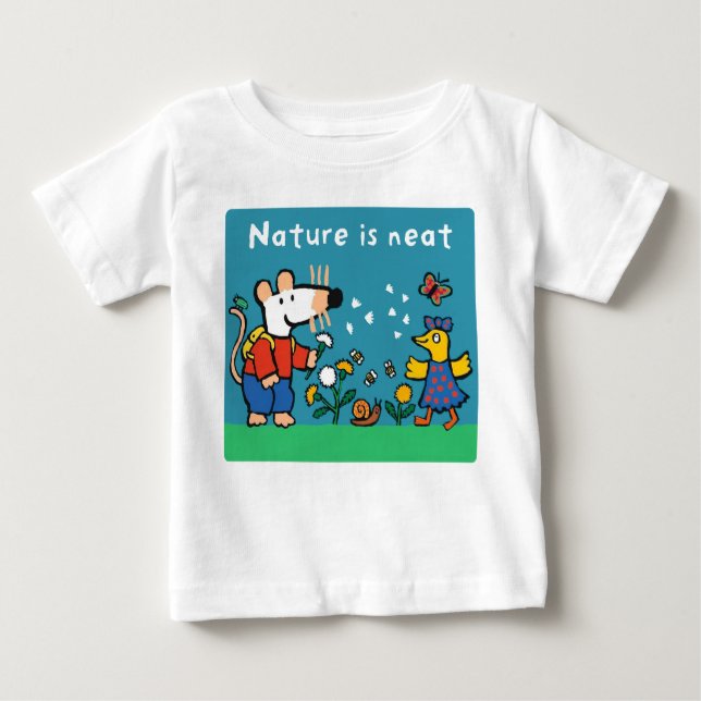 Maisy Nature ist fein, weißer Text Baby T-shirt (Vorderseite)