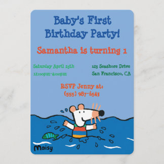 Maisy schwimmt am Geburtstag Einladung