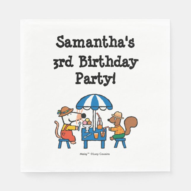 Maisy und Cyril Birthday Serviette (Vorderseite)