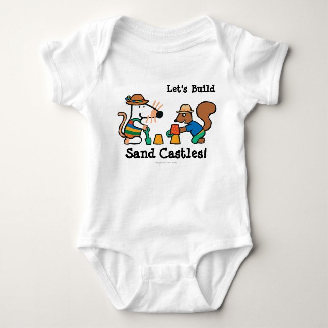 Maisy und Cyril errichten ein Sand-Schloss Baby Strampler (Vorderseite)