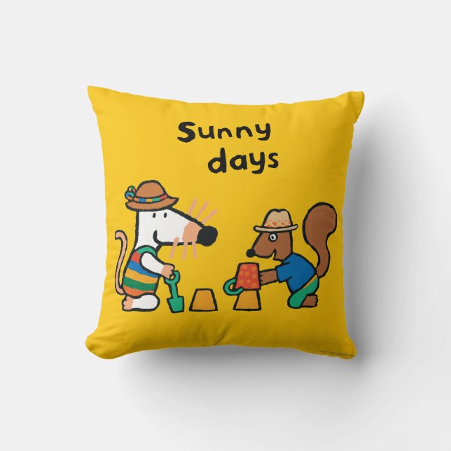 Maisy und Cyril errichten ein Sand-Schloss Kissen (Vorderseite)