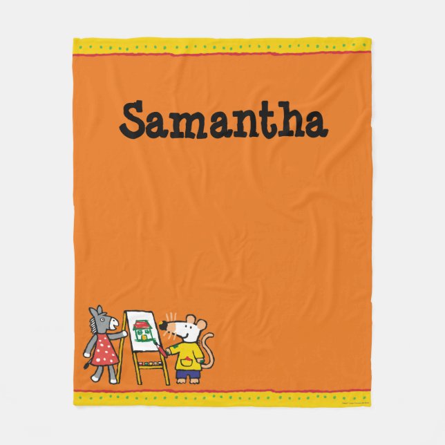 Maisy und Dotty Farbe an der Vorschule Fleecedecke (Vorderseite)