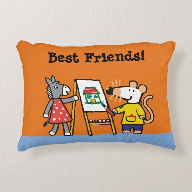 Maisy und Dotty Farbe an der Vorschule Zierkissen (Vorderseite)