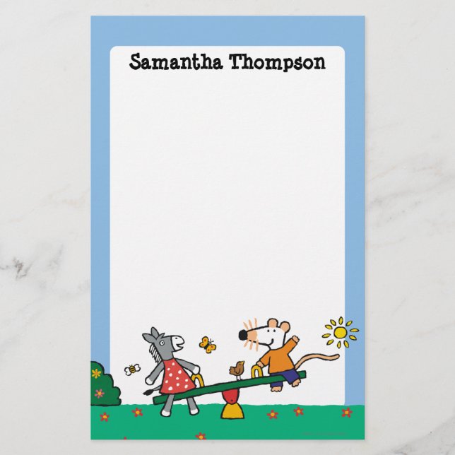 Maisy und Dotty Seesaw am Spielplatz Briefpapier (Vorderseite)