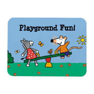Maisy und Dotty Seesaw am Spielplatz Magnet