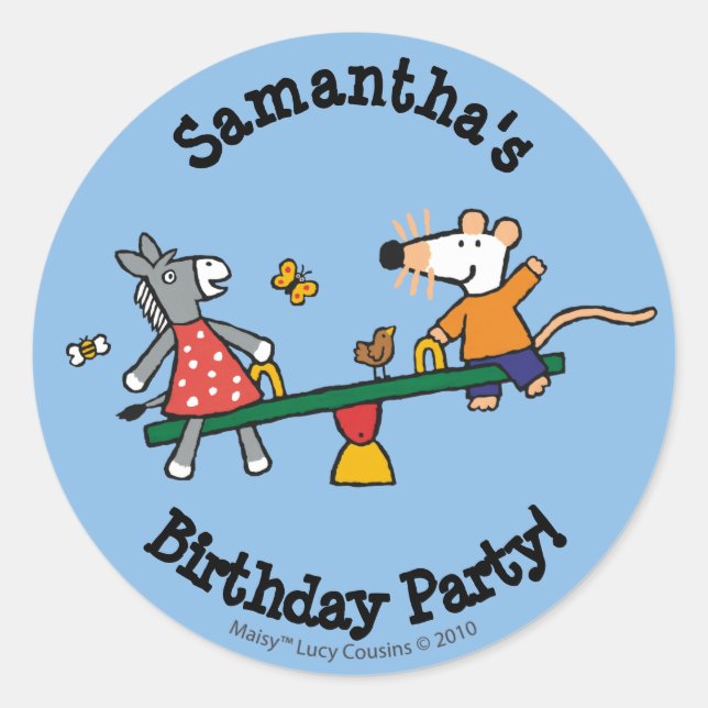 Maisy und Dotty Seesaw am Spielplatz Runder Aufkleber (Vorderseite)