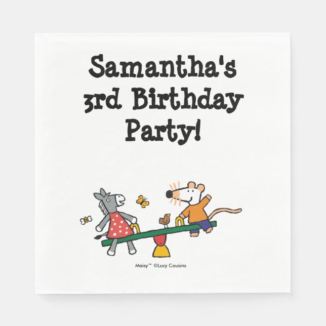 Maisy und Dotty Seesaw am Spielplatz Serviette (Vorderseite)