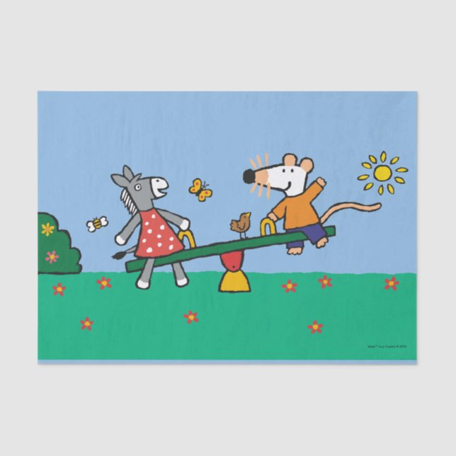 Maisy und Dotty ständiges Schwanken am Spielplatz Seidenpapier (Vorderseite)