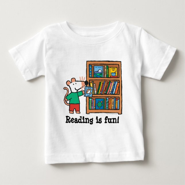 Maisy und ein Bücherregal Baby T-shirt (Vorderseite)