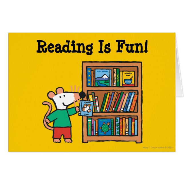 Maisy und ein Bücherregal der Bücher (Vorderseite (Horizontal))