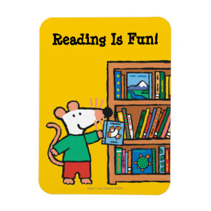 Maisy und ein Bücherregal der Bücher Magnet