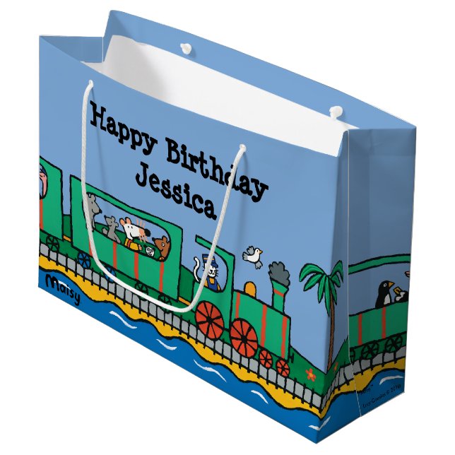 Maisy- und Freund-Geburtstag Große Geschenktüte (Vorderseite Schrägansicht)